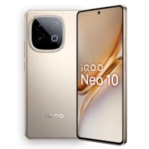 iQOO Neo 10 Titanium Chrome with 12GB RAM, 256GB storage, Snapdragon 8s Gen 4, Q1 SuperComputing Chip and 7000mAh battery for 144 FPS gaming.